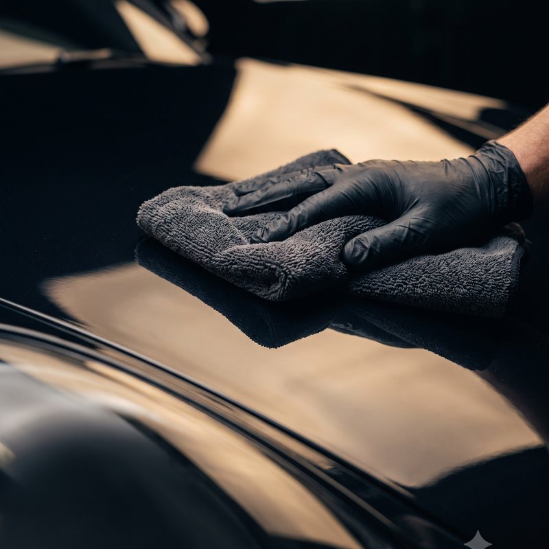 Handpolitur einer Fahrzeughaube