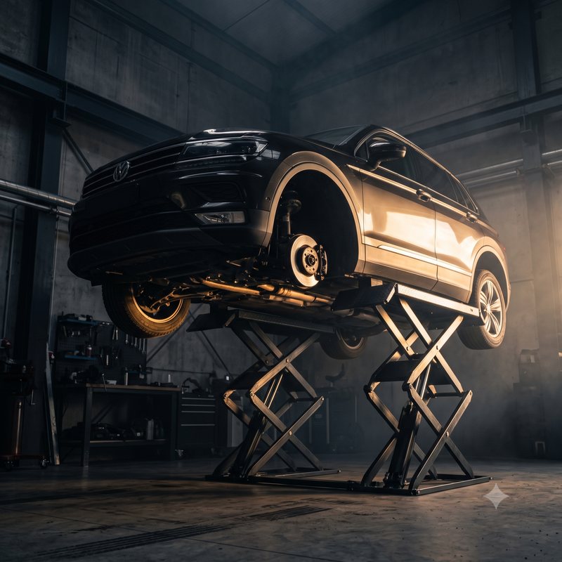 Volkswagen auf der Scherenhebebühne