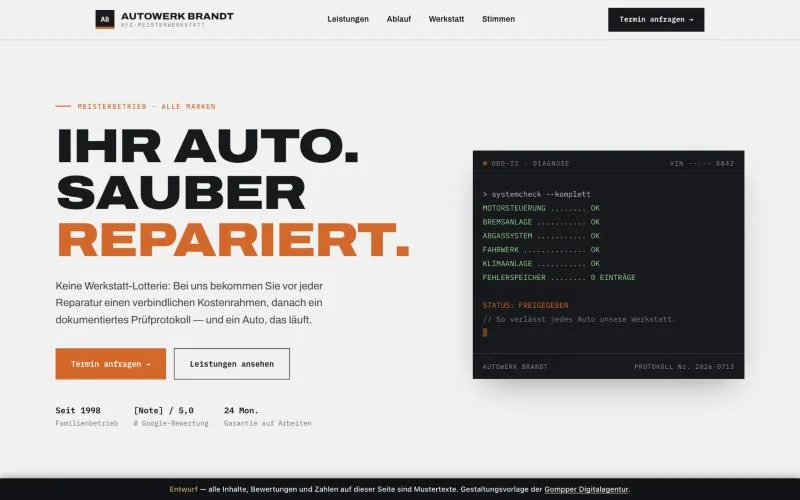 Vorschau des Entwurfs Autowerk Brandt
