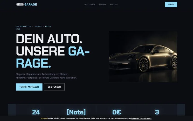 Vorschau des Entwurfs Neongarage