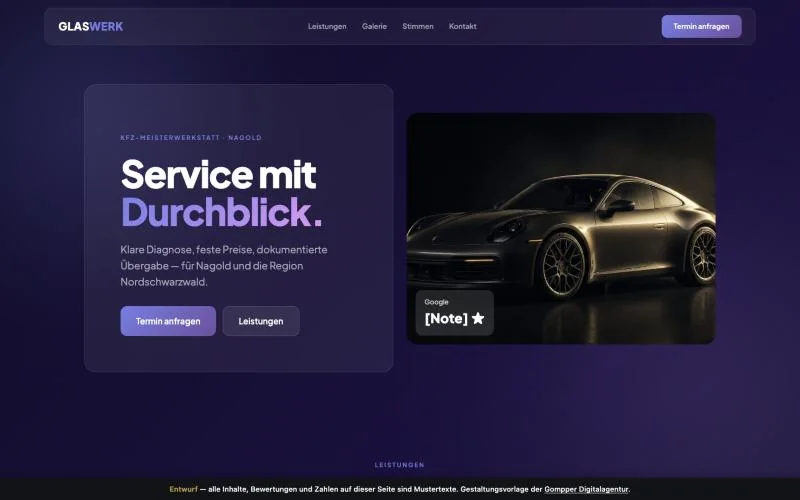 Vorschau des Entwurfs Glaswerk